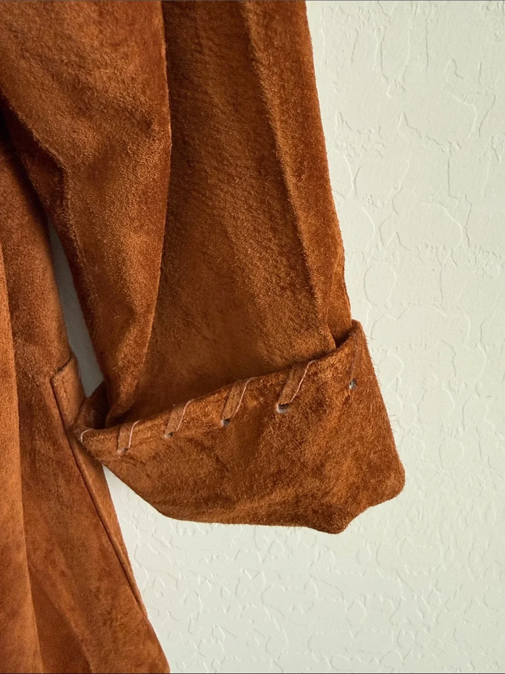 Chaus Women's Suede leather Blazer in Rust Brown Sz L